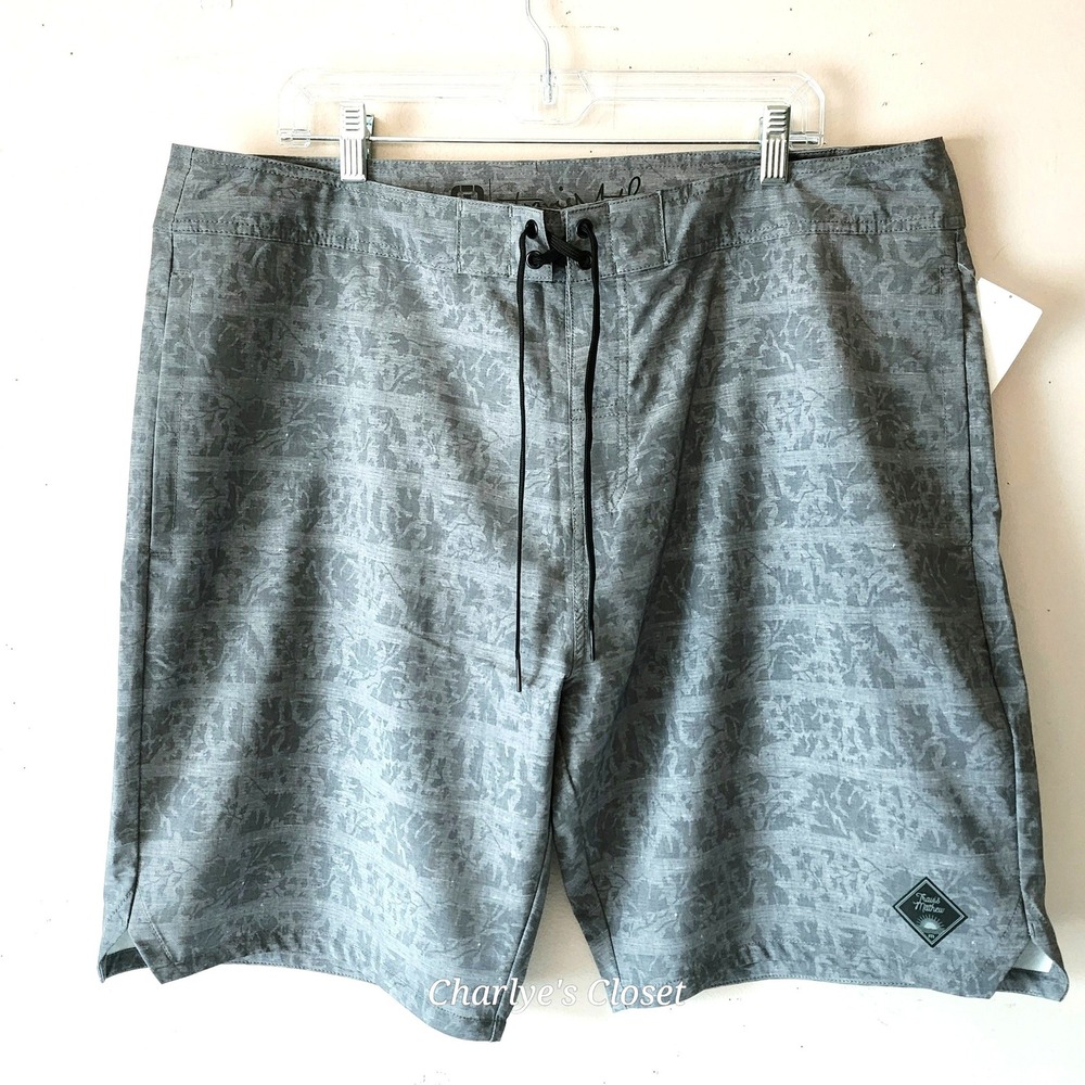 Travis Mathew Treat Yourself Grey Swim Board Shorts 40 Active Resort Travel NEW